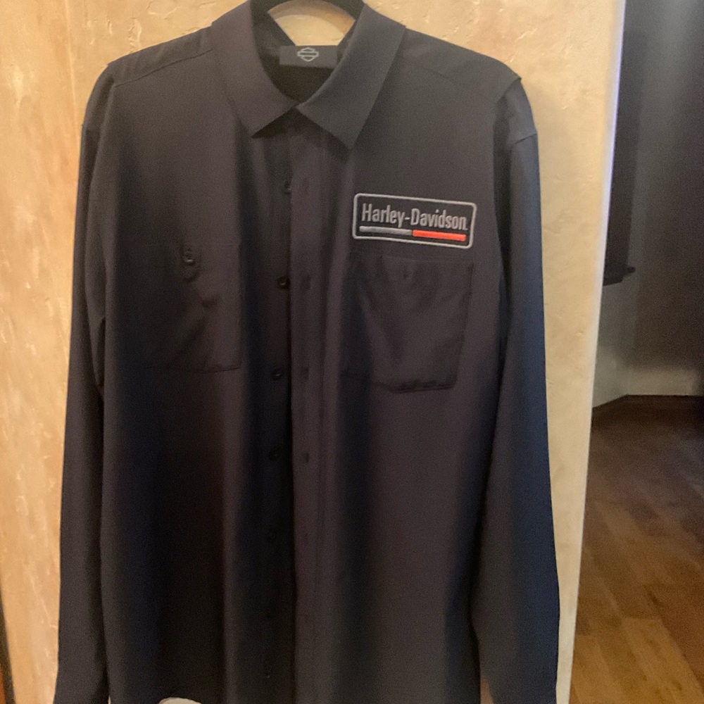 Harley-Davidson Men's Black Button Down Shirt Long Sleeve